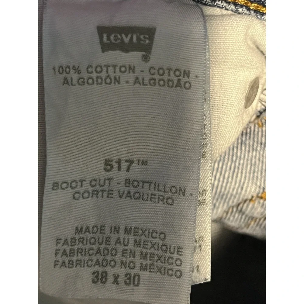 Levi's 517 Jeans Men's 38x30‎ Bootcut Regular Fit Medium Wash Blue Denim Mexico